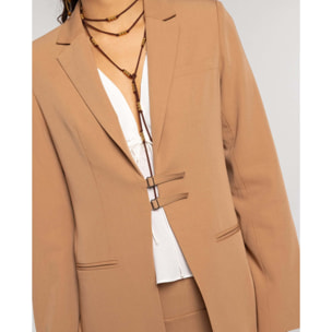 Blazer de traje con cierre de hebillas de mujer