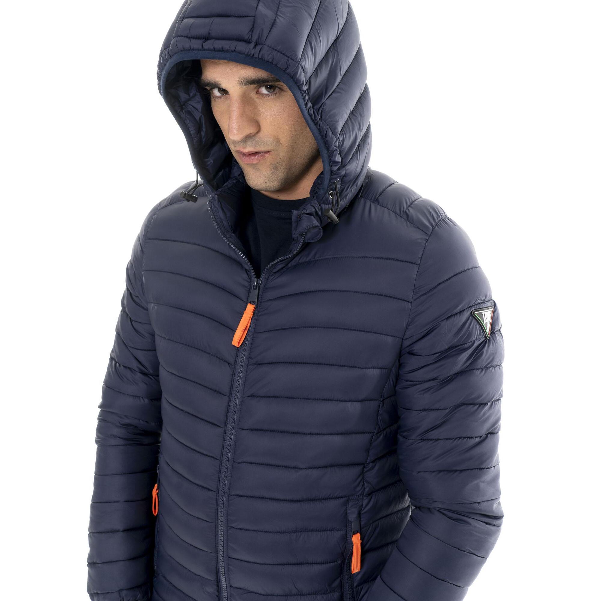 Piumino invernale da uomo con zip e cappuccio "Basic"