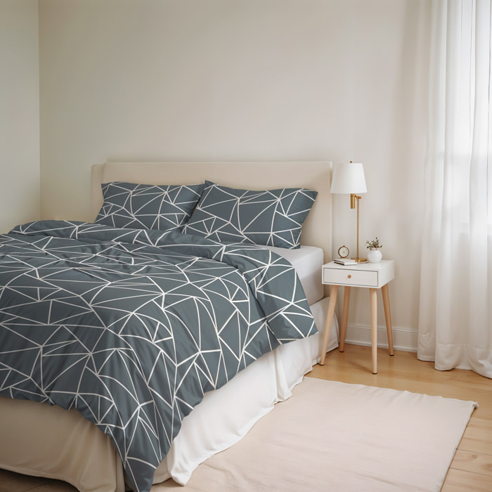 PARURE COPRIPIUMINO IDA, 100% Cotone - MARTE