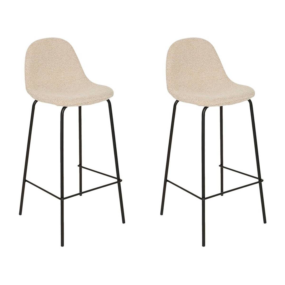Lot de 2 Tabouret de bar Vladi blanc 43,5x41,5cm