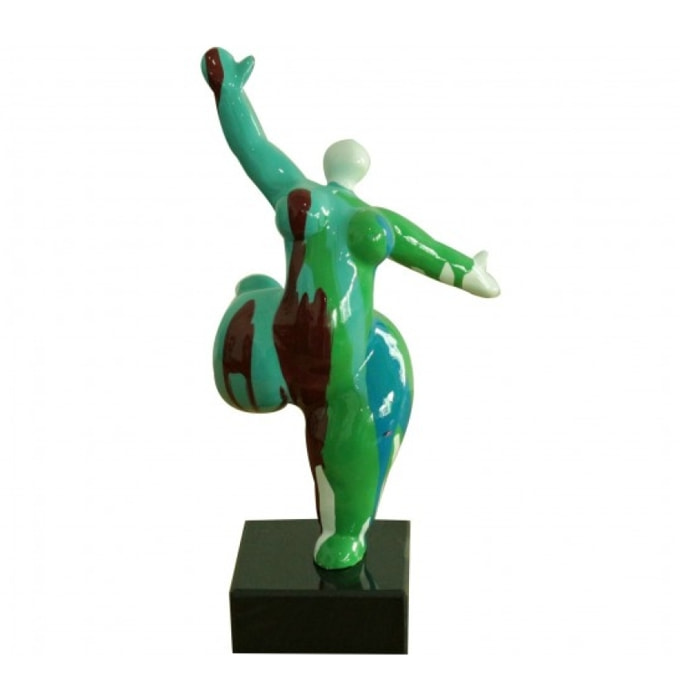 Statuette danseuse verte multicolore H33 cm - WOMAN GREEN