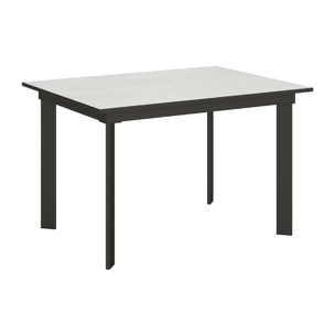 Mesa extensible 90x120/180 cm Cumar Fresno Blanco estructura Antracita