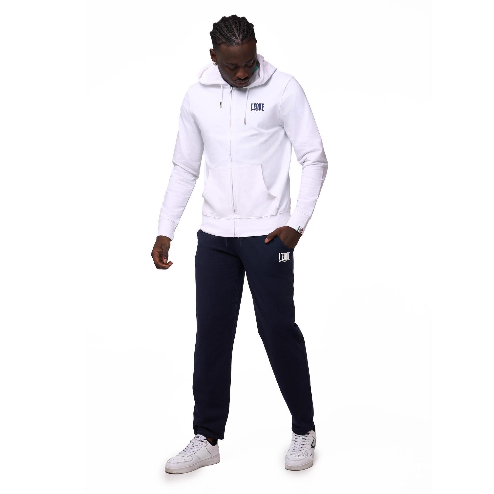 Felpa da uomo con cappuccio e zip non felpata Leone Basic