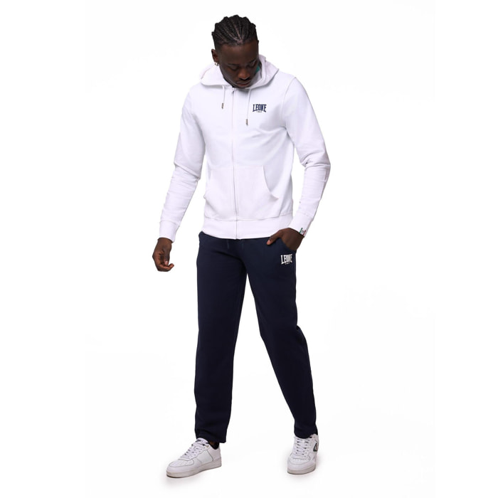 Felpa da uomo con cappuccio e zip non felpata Leone Basic