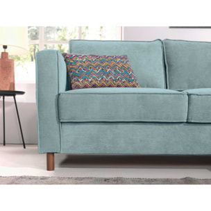 Jake - canapé d'angle droit - convertible - 5 places - en velours côtelé - Bleu