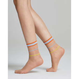 Calzino velato Tulipano con righe e polsino colorati