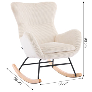 Rocking-chair en velours côtelé - BEA