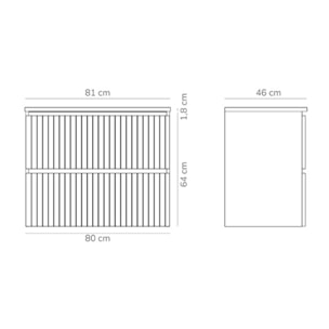 Conjunto de Baño Miya | Mueble de Baño Suspendido | 80 cm Blanco| Dos Cajones | Lavabo Encastrado | No incluye Espejo | Alday