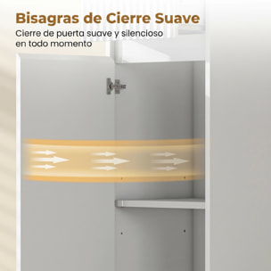 Armario de Baño Alto, Mueble Auxiliar de Baño Estrecho con Cajón, Diseño Acanalado, Estante Ajustable, Estantes Abiertos, para Espacios Pequeños, 33x30x172 cm, Blanco