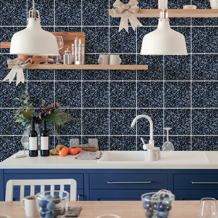 Stickers muraux - Sticker Mural Carrelage adhésif Cuisine Salle de Bain - 30 STICKERS CARRELAGES TERRAZZO MARIO