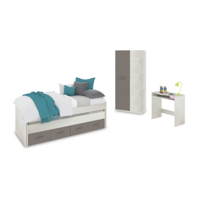 Dormitorio juvenil Axim Max Blanco Alpes - Basalto