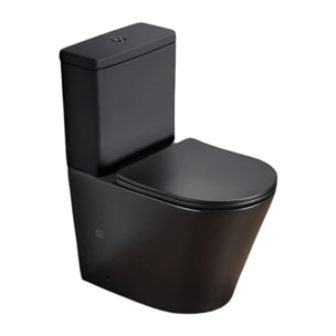 Infinitio WC à poser complet en céramique avec abattant SoftClose, noir mat (SATINF031VPSNBKM)