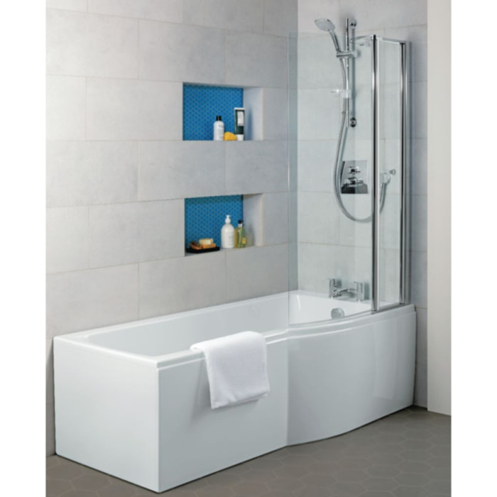 Baignoire Connect air 150 X 80 avec Pare Bain avec volet asymétrique droite