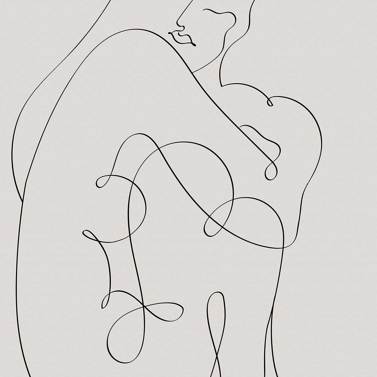 Affiche Pudeur line art Affiche sous cadre noir