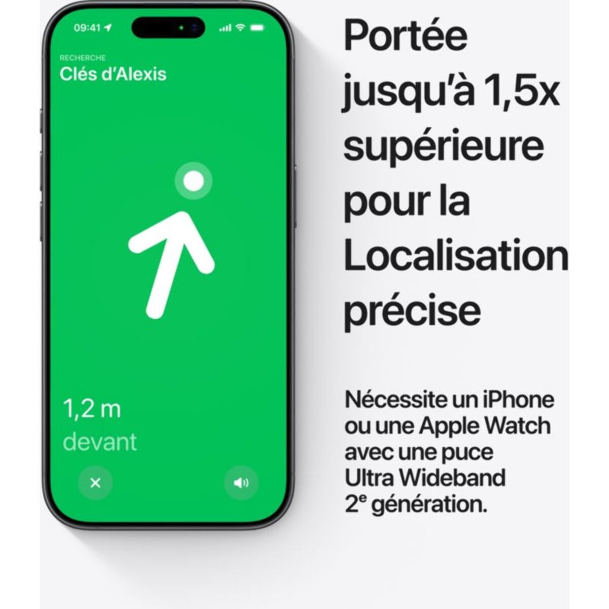 Tracker GPS APPLE AirTag 2, traceur haute précision pour retrouver vos clés, sacs et objets via l'App Localiser