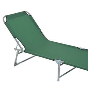 Tumbona Playa Plegable de Acero Reclinable a 4 Posiciones para Camping Jardín