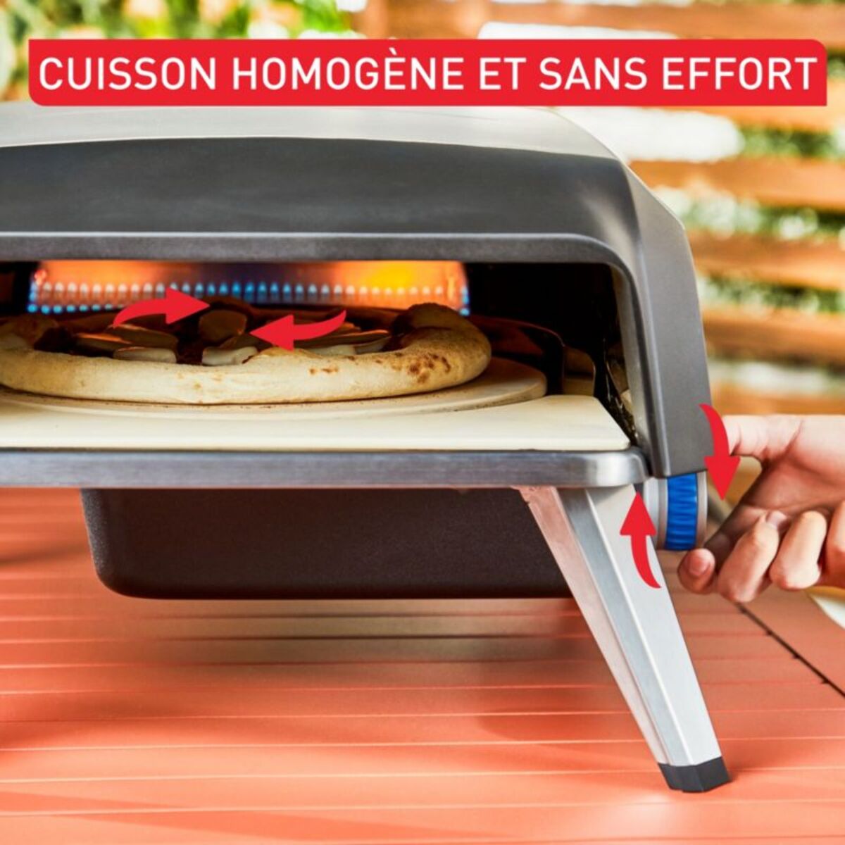 Four à pizza gaz TEFAL Pronto JM412010  pizza 30 cm préchauffage 15 min, jusqu'à 400°C