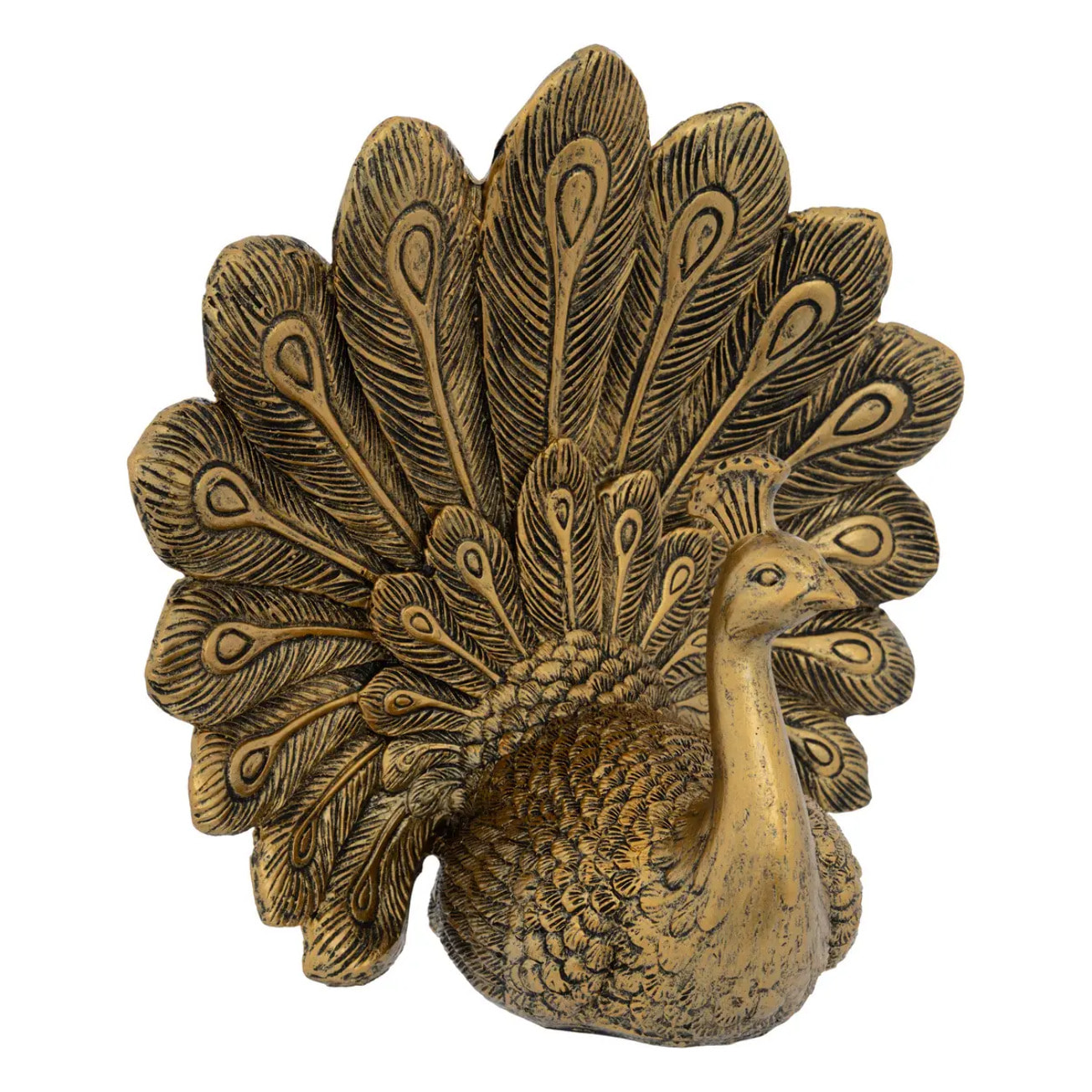 Oiseau Wild Romance H.27cm résine doré