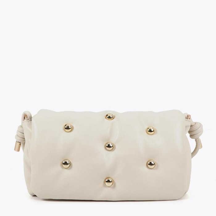 Tracolla imbottita effetto pelle con borchie