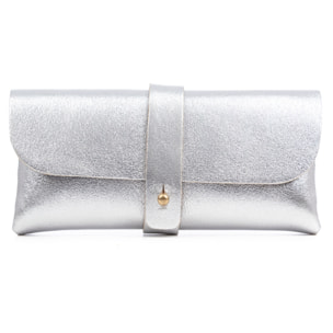 Argelato mini borsa a mano / portafoglio donna. Vera pelle scamosciata lucida laccata.