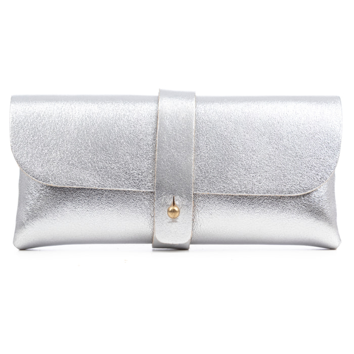 Argelato mini borsa a mano / portafoglio donna. Vera pelle scamosciata lucida laccata.