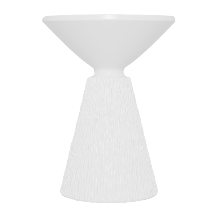 Prune – Table d’appoint design en magnésie blanc immaculé