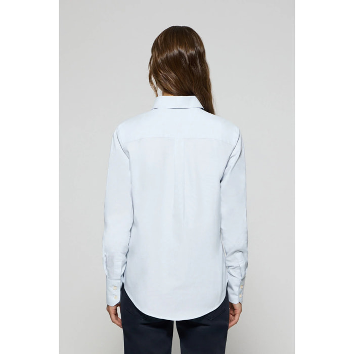 Camisa oxford azul cielo con logo bordado Rigby Go