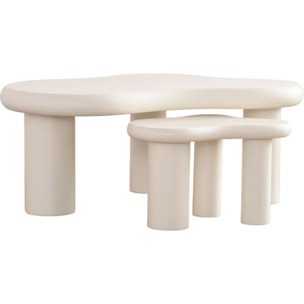 Lot de 2 tables basses organiques gigognes - WAVE