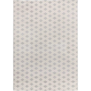BARESA Alfombra geométrica con relieve en tonos crema y gris, varias medidas disponibles