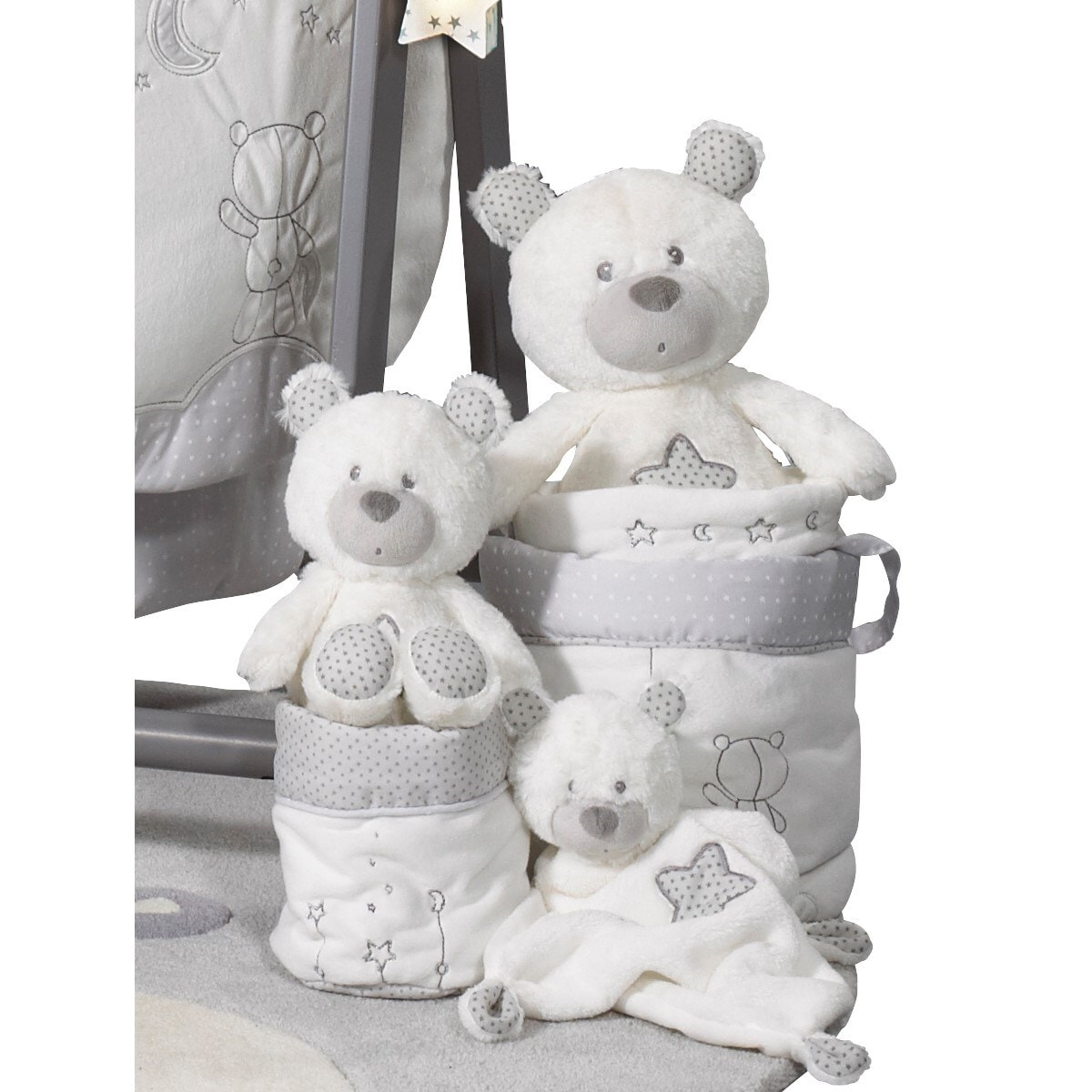 Doudou Ours en polyester blanc