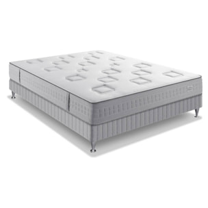 Ensemble CHALLENGE matelas H24 ressort ensachés, très ferme, sommier