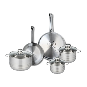 Ensemble de 2 Poêles de cuisson 24 et 28 cm et 3 faitouts 14, 16 et 20 cm Elo Profi Brillant