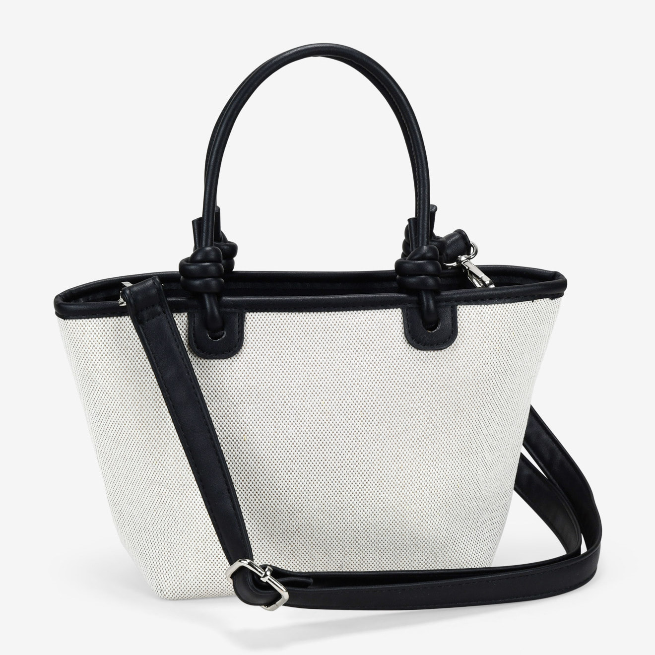 Bolso de mano canvas beige con cremallera
