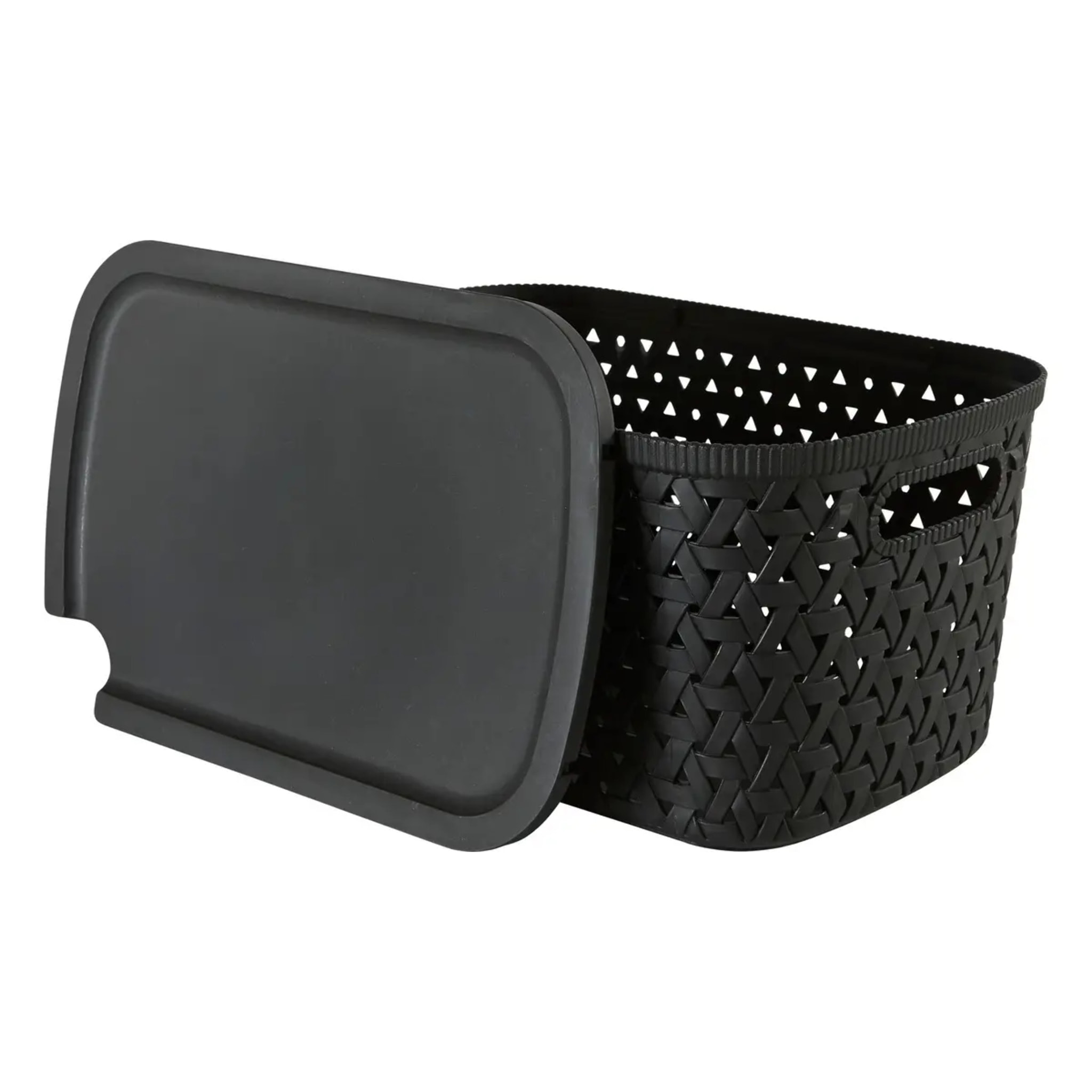 Panier "Tressy" en plastique noir 6,7L