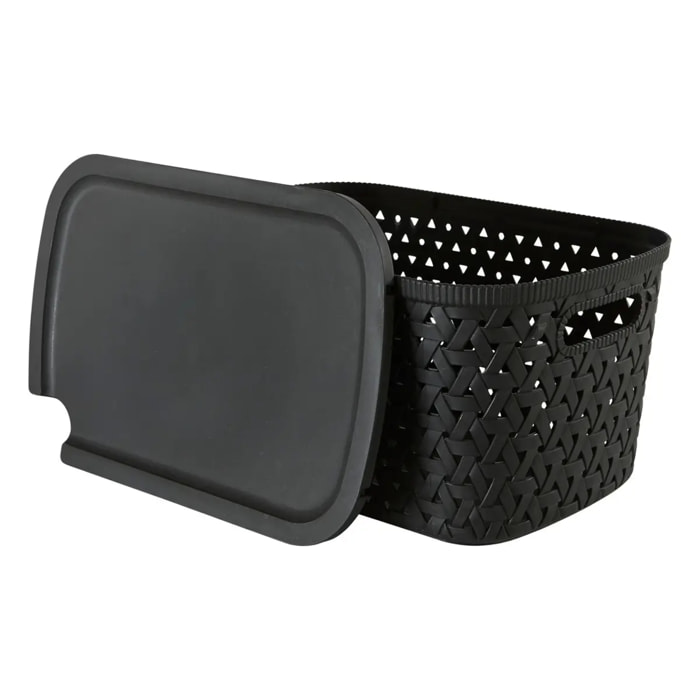 Panier "Tressy" en plastique noir 6,7L