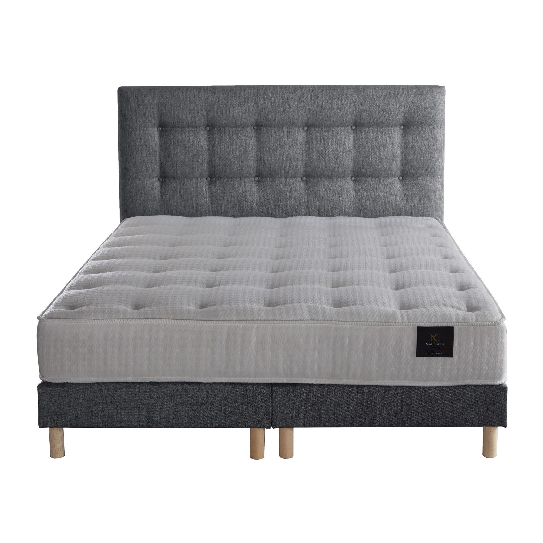 Ensemble matelas ressorts mémoire de forme, PULSAR + tête de lit + sommier 11 cm