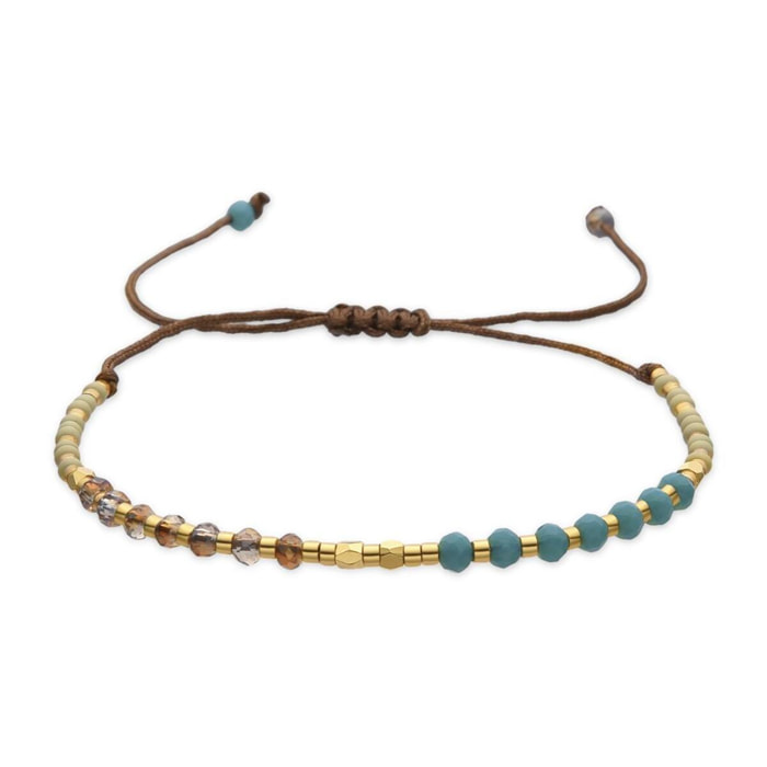 Pulsera con Cristal Multicolor acabado oro 18k