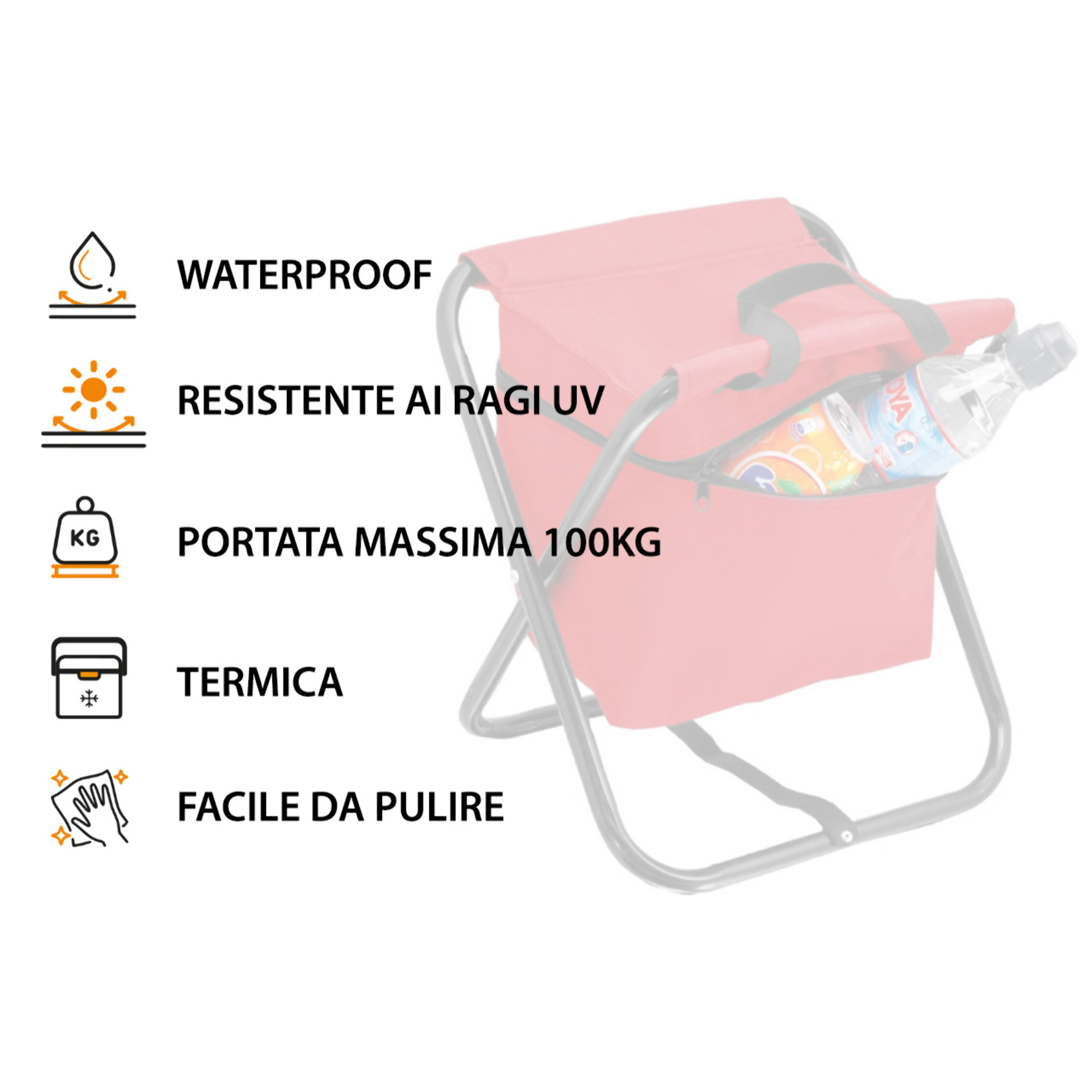 Sgabello Con Borsa Termica Pieghevole Modello Pachino