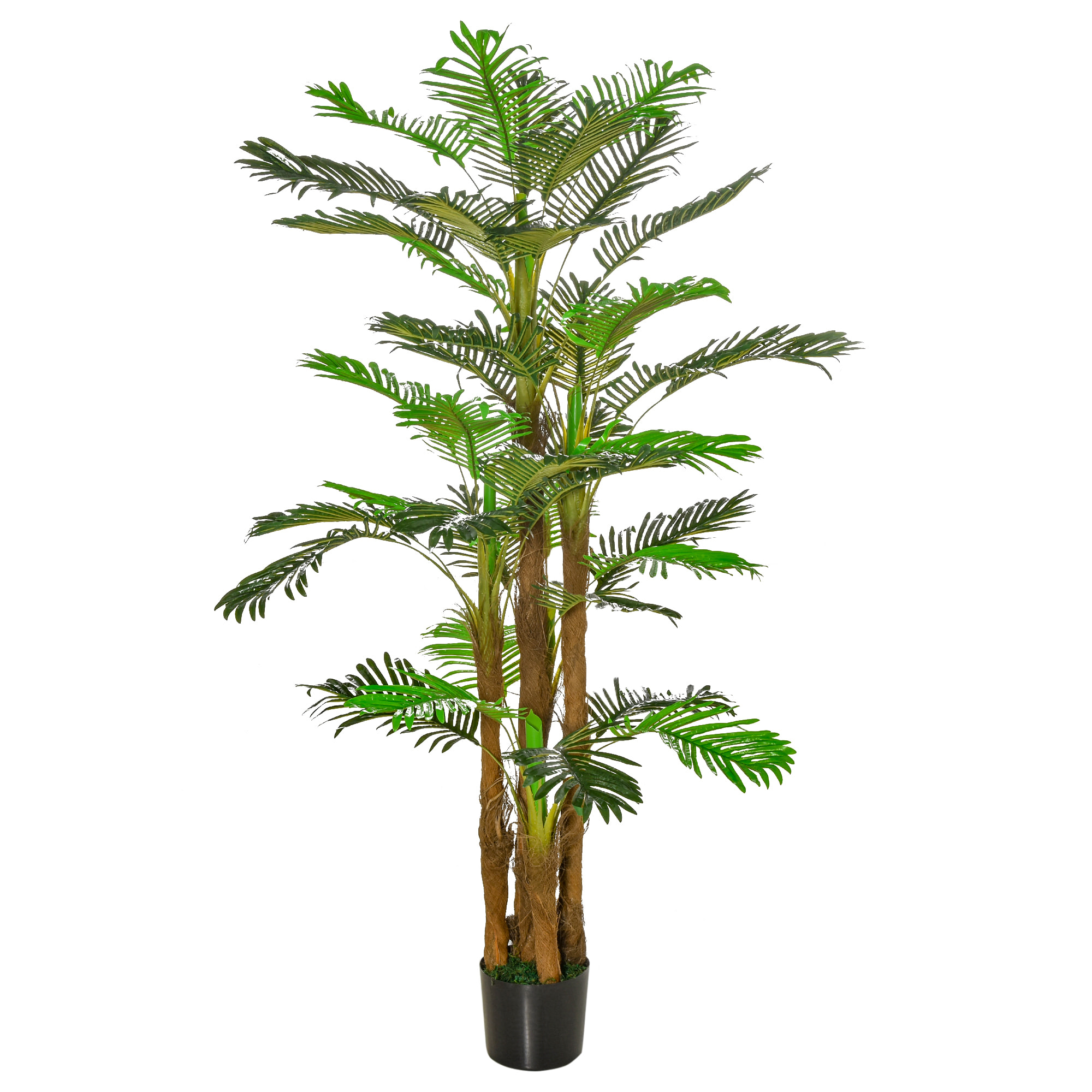 Palmier artificiel H.1,85 m arbre artificiel tronc branches lichen feuilles grand réalisme pot inclus