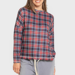 Pijama largo Secret mujer Cuadro Tuc Indigo