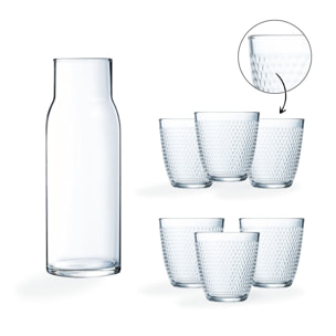 Juego de jarra de vidrio y 6 vasos de agua 25 cl Concepto - Luminarc