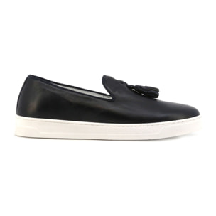 Zapatos Slippers para Hombre - Duca di Morrone Diego Leather Dark Blue