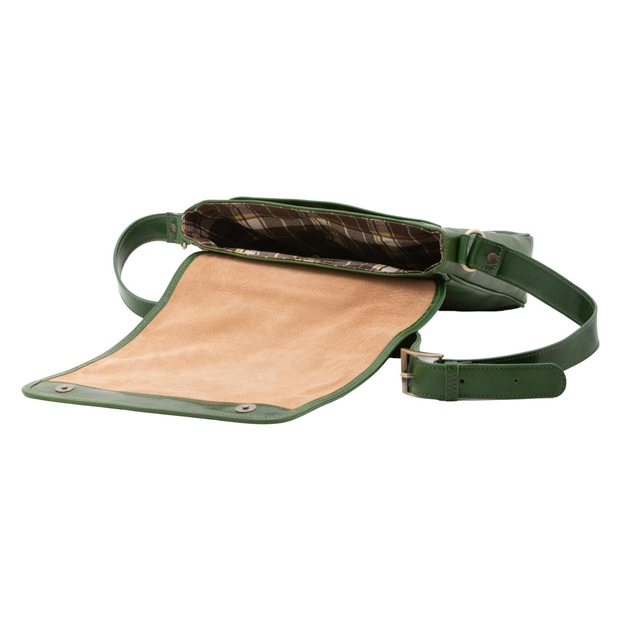 Borsa a tracolla da uomo in vera pelle - Modello False - Made in Italy - 29.0 x 28.0 x 9.0 cm