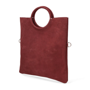 Borsa a mano da donna Made in Italy - Modello Zelia - Pelle scamosciata - 29.0 x 30.0 x 1.0 cm