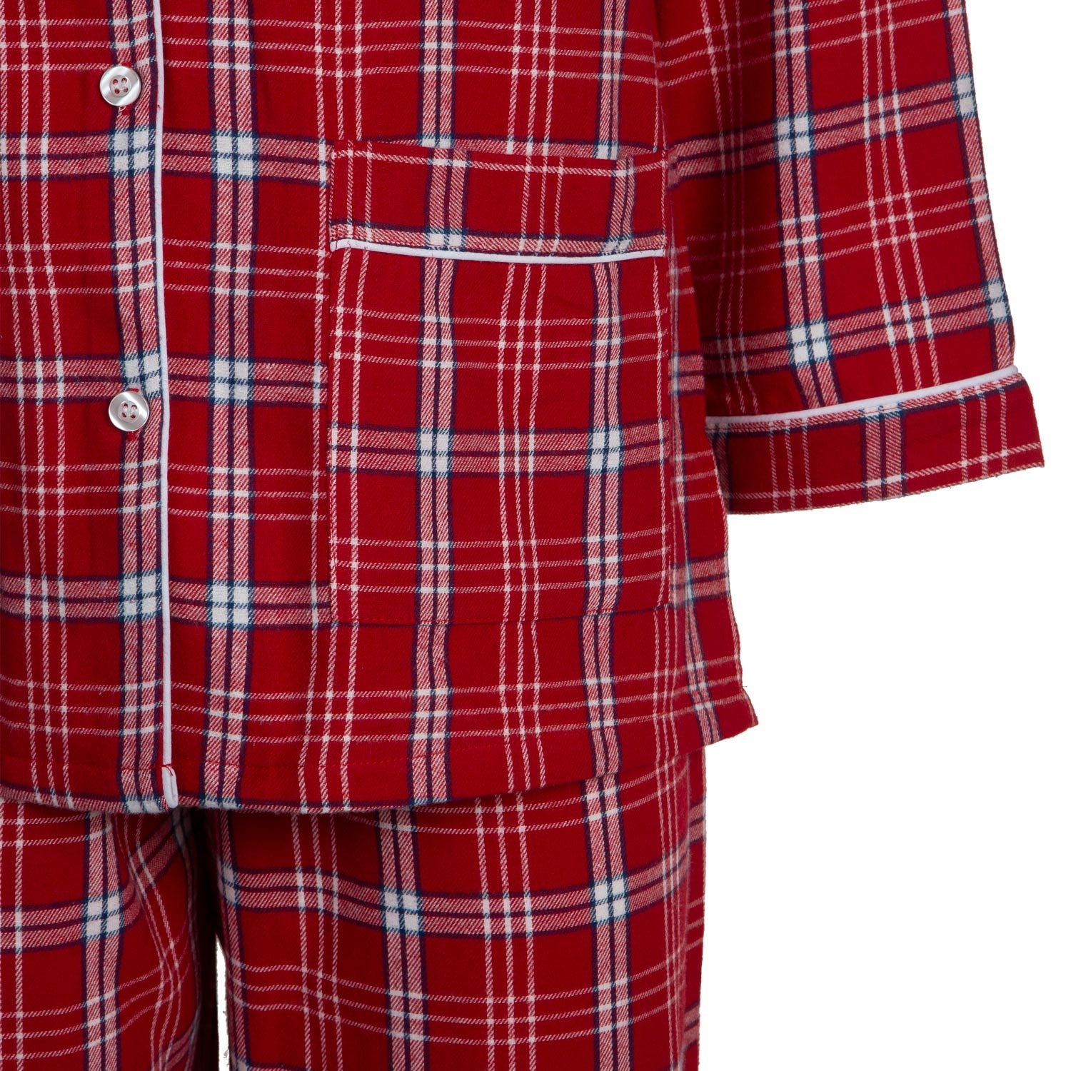 PIGIAMA DONNA in flanella scozzese rosso e bianco