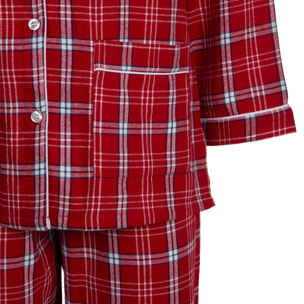 PIGIAMA DONNA in flanella scozzese rosso e bianco