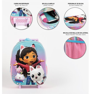 Mochila Infantil Trolley 3D Gabby´S Dollhouse