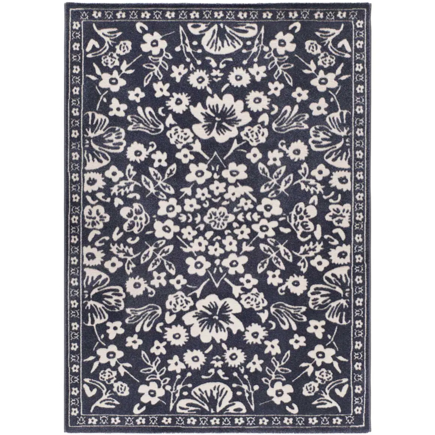 AMARA Alfombra clásica con relieve Azul, varias medidas disponibles.