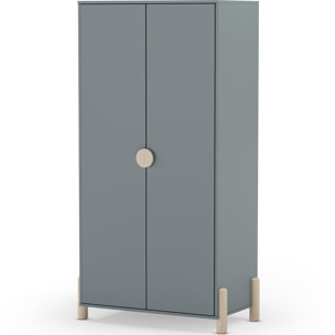 Armoire enfant 2 portes en bois - BASTIEN