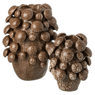 J-Line vase Fungi - céramique - brun - large